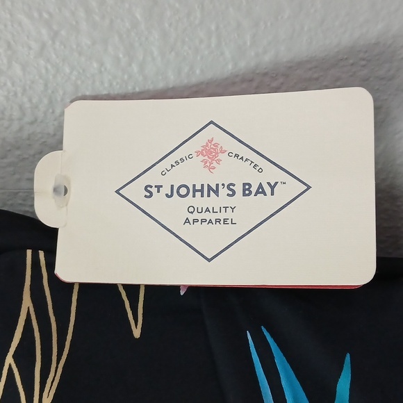 NWT St. John's Bay Slimming One Piece Strapless Swimsuit Floral Plus 16 - Picture 3 of 7